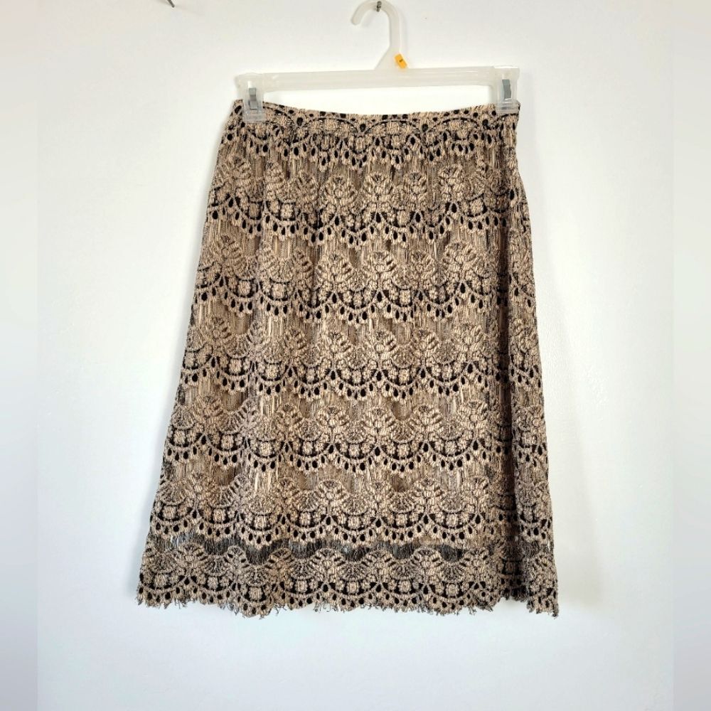 Maison Jules Pencil Skirt Victorian Lace Modest Art Deco Office Career Work M